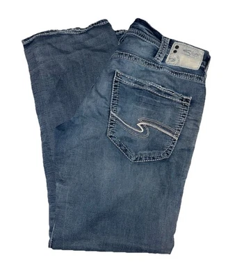 Silver Zac Men's Jeans Size 34x34 Blue Denim Relaxed Fit Light Wash - Image 1 of 4