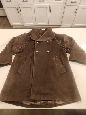 Abrigo Max Mara Icono Cuello Actriz Lana Pura Marrón Talla 36 EE. UU. 4 Auténtico Foto 1 de 4
