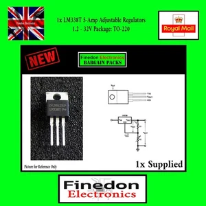 1x LM338T 3 Terminal 1.2V - 32V @ 5A Linear Regulator TO-220 - Picture 1 of 1