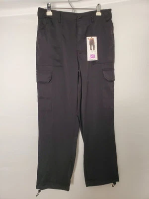Vanilla Star Solid Black Satin Cargo Jogger Pants Women's Large NWT - Image 1 of 4