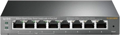 TP-Link TL-SG108PE 8-Port Gigabit Easy Smart Switch with 4 PoE + ports (64 watts - Image 1 of 4