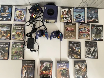 Nintendo GameCube Consola con Todos Cables - Morado + 18 Juegos - Imagen 1 de 4