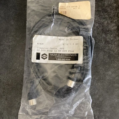 NOS Commodore 64 128 6’ DIN Cable For 1541 1571 6p To 6p - Image 1 of 4