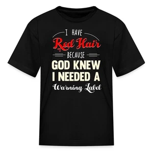 I Have Red Hair Warning Label Kid's T-Shirt - Picture 1 of 10