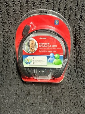 BRAND NEW Microsoft LIFECHAT LX-3000 Black Headband Headsets- FACTORY SEALED - Image 1 of 4