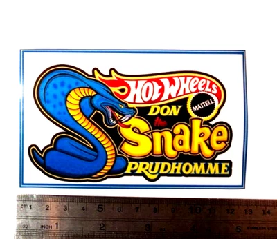 ¡NUEVO! Calcomanía adhesiva panel BLANCO caricatura serpiente amarilla Don Prudhomme Hot Wheels Foto 1 de 2