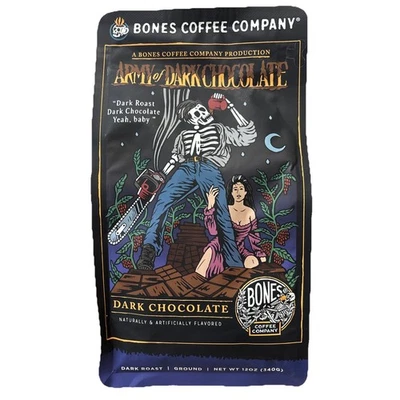 Bones Coffee Company Army of Dark Chocolate Ground Coffee 12oz BB 06/2026