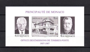 Monaco 1987 IMPERVED sheet Office du Timbre Post stamps (Michel Block 37 B) MNH - Picture 1 of 1