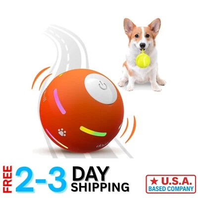 Upgraded Motion-Activated Interactive Dog Ball Toy - USB Rechargeable, Orange - Image 1 of 4