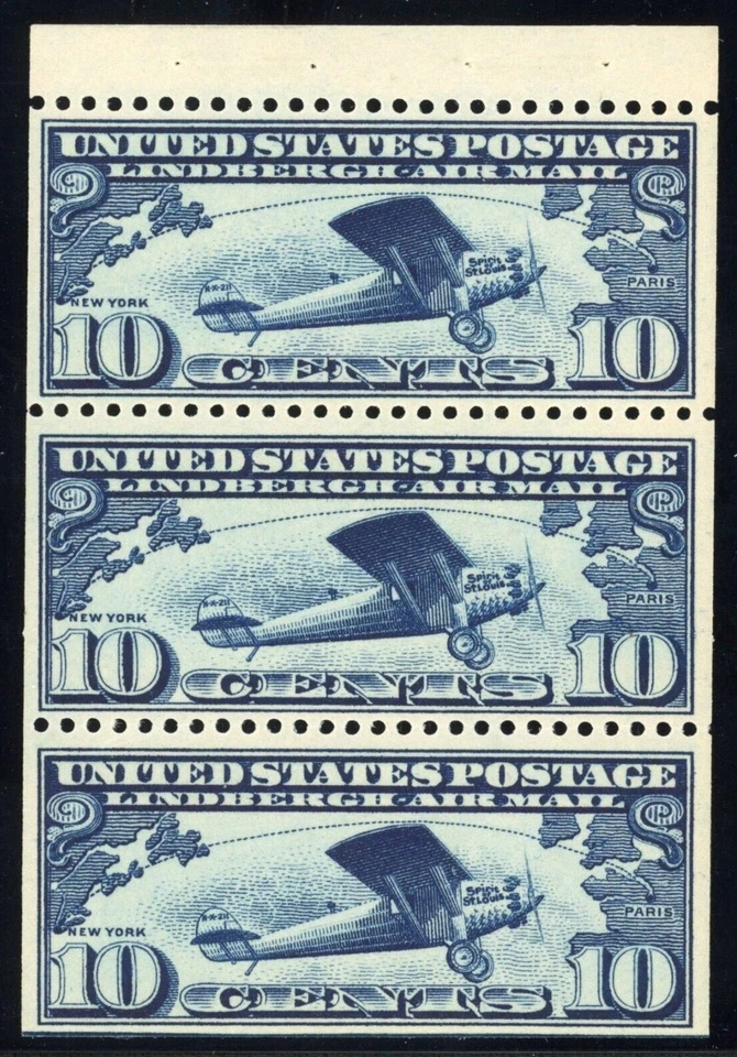 United States Scott #C10a - Lindbergh Booklet Pane - **VF/XF Mint Never Hinged** - Image 1 of 1
