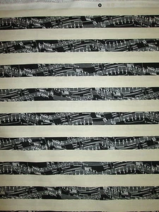PIANO KEYBOARD STRIPES MUSIC BLACK WHITE CREAM COTTON FABRIC FQ - Picture 1 of 6