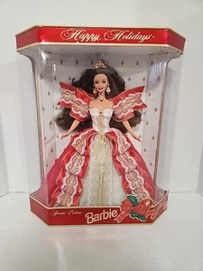 1997 Happy Holidays Brunette Barbie Doll Special Edition 10th Anniversary NEW - Picture 1 of 12