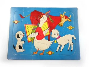 Vintage Tray Puzzle Flocked Singing Animals Fuzzy Unbranded Complete - Picture 1 of 6
