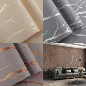 Grey Silver 3D Damask Wave Stripe Embossed Textured Wallpaper Roll Wall Cover 6X - Picture 1 of 142