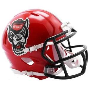 Mini casco de fútbol americano NC State Wolfpack rojo toba Riddell velocidad - Imagen 1 de 1