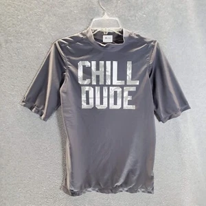 Old Navy Boys Activewear Top 2XL Gray Graphic Chill Dude Palm Tree Beach Tee - Picture 1 of 9