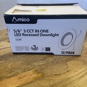 amico 5/6” 3 cct in one LED Recessed Downlight 12 pack 950 LUMENS - Picture 1 of 5