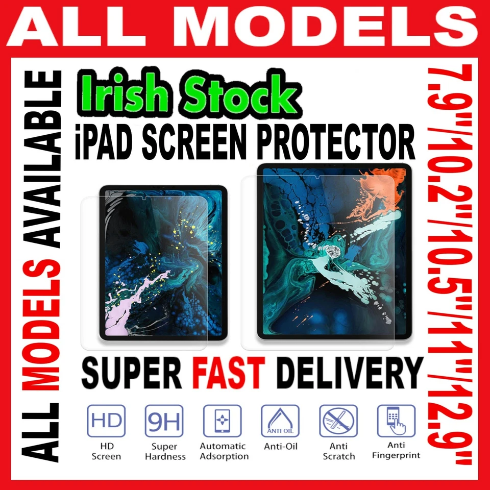 Apple iPad Tempered GENUINE GLASS 3mm Screen protector iPad 7th gen Pro Air Mini - Image 1 of 4
