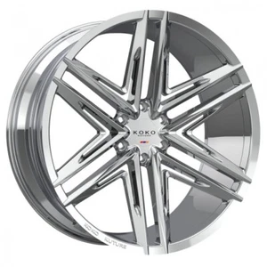 SET OF (4) 24x10 6-139.7 +20 KOKO KUTURE VETSE CHROME CONCAVE WHEELS - Picture 1 of 1
