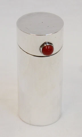 Vintage Frantz Hingelberg 925 Sterling Stone Denmark Pill Trinket Box Container Cover
