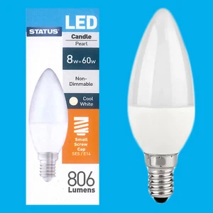 4x 8W(=60W) Pearl Candle Energy Saver LED SES E14 Light Bulb Lamp 4000K - Picture 1 of 1