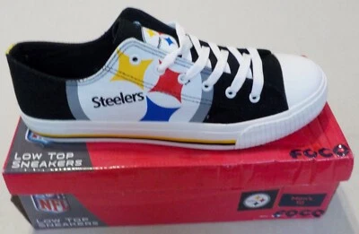 FOCO PITTSBURGH STEELERS ZAPATOS BAJOS DE LONA ZAPATILLAS PARA HOMBRE 8 9 NUEVO EN CAJA Foto 1 de 4
