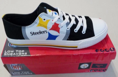 FOCO PITTSBURGH STEELERS LOW TOP CANVAS SHOES SNEAKERS MEN'S  8 9 10 11 12 NIB Cover