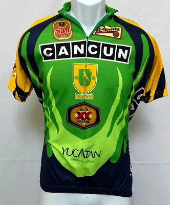 Camisas do Mundo ~ Top de Ciclismo ~ Verde/Amarelo Cancun Bicicleta Curta Camisa Slv ~ Tamanho G - Imagem 1 de 4