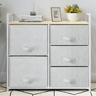 5 Drawers Fabric Bedside Cabinet Table Metal Frame Storage Unit Chest of Drawers