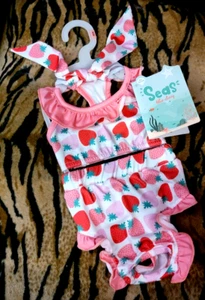 Pet Dog Or Cat Pink Strawberry Print Swimsuit Set Sm Ea. - Picture 1 of 3