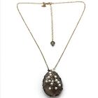 925 Sterling Silver Gold Plated Vermeil Large Real Smoky Quartz Pearl Necklace