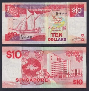 Billete De Singapur 10 Dólares 1988 P.-20 SPL/XF - Imagen 1 de 1