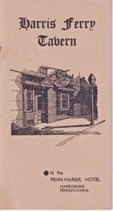 Penn Harris Hotel Harris Ferry Tavern c.1950s? Brochure Room Food Prices 6"x3" - Picture 1 of 7