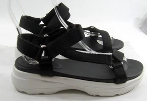 Bamboo black beach open toe adjustable strap sandal Women Size 7.5 - Picture 1 of 4