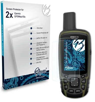 Bruni 2x Écran protecteur pour Garmin GPSMap 65s Protecteur d'écran - Photo 1/4
