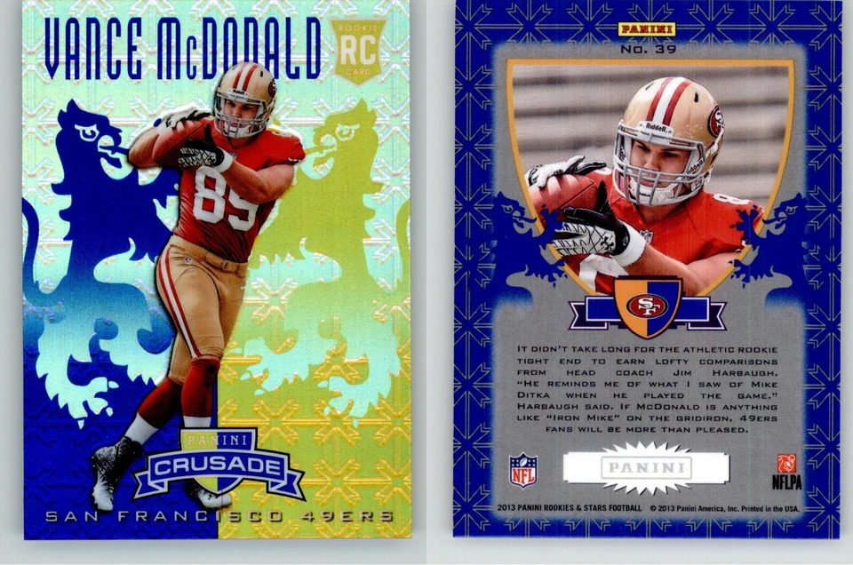 Vance McDonald 2013 Rookies & Stars Crusade Blue #39 Rookie RC 49ers Steelers - Image 1 of 1