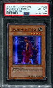 PSA 8 NM MINT 2002 YUGIOH INVADER OF THRONE MAGIC RULER #MRL-026 RARE 27340 B167 - Picture 1 of 1