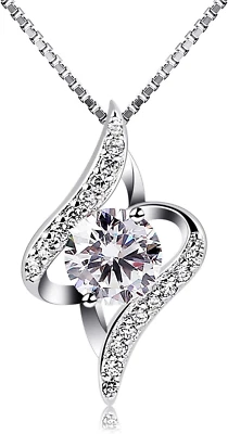 Donne Collana in Argento Con Pendente in Zircone - Immagine 1 di 4