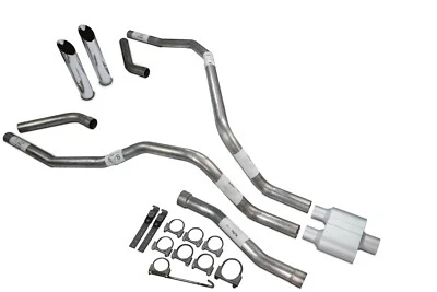 For Nissan Titan 04-06 Dual Exhaust 2.5 inch 1 Chamber Slash Cut Tip Corner Ex Foto 1 de 4