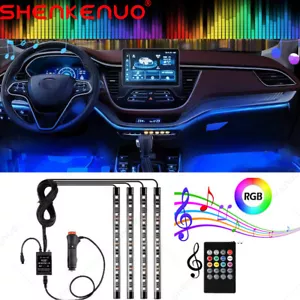 For Car Truck Interior Decor Neon Atmosphere LED Light Strip RGB Colors + Remote - Foto 1 di 12