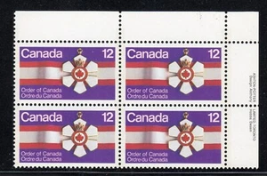 1977 Canada SC# 736 UR - Order of Canada Medal - Plate Block M-NH Lot# 2788b - Picture 1 of 1