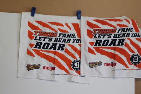 Detroit Tigers Lot of 2 Stadium Giveaway Towels Ball Park Meijer Cover