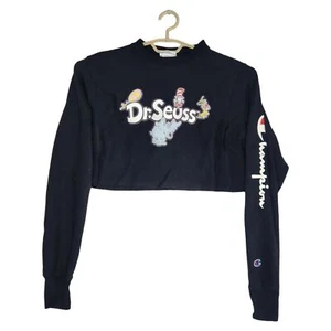 Champion x Dr Seuss Womens Size XS Reverse Weave Crop Top Crew Neck Sweatshirt - Picture 1 of 13
