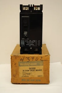 Westinghouse EB2050 2 polos, 50 amperios, 240 voltios CA, 125/250 voltios CC nuevo - Imagen 1 de 7