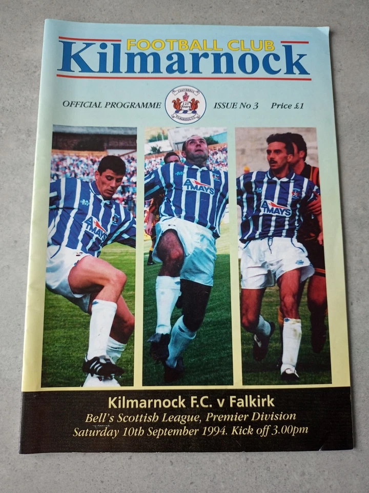 Kilmarnock v Falkirk Scottish Football Programme 1994 - Image 1 of 4