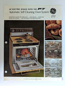 GE P7 Self-Cleaning Electric Range Brochure J757 1960s 30 Inch Oven Vintage - Picture 1 of 2