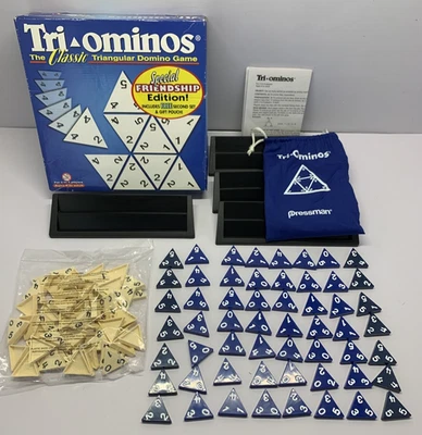 Triominos Game Pressman Triangular 100% Complete Tri-Ominos Friendship Edition - Image 1 of 4