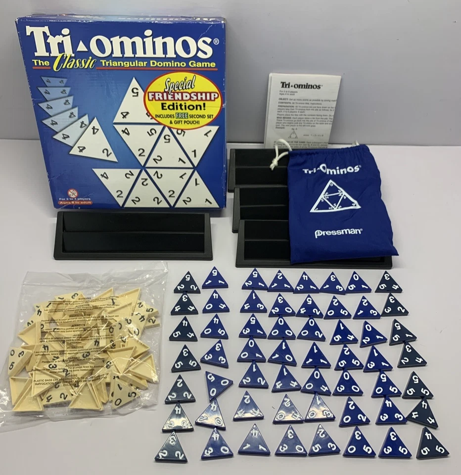 Triominos Game Pressman Triangular 100% Complete Tri-Ominos Friendship Edition - Image 1 of 4