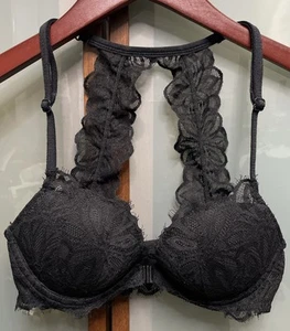 Sujetador Victoria Secret Rosa Fecha Push Up Mujer 32B Encaje Negro Espalda Corredora Cierre Frontal - Imagen 1 de 7