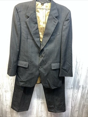 De Colección Bill Blass Traje Hombres 42R 36x30 Glen Gris A Cuadros Lana 2 Piezas Chaqueta Pantalón Unión Foto 1 de 4